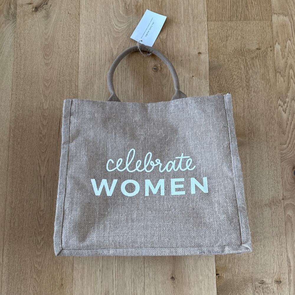 The Little Market Tote Bag Jute Celebrate Women One Size Beige White